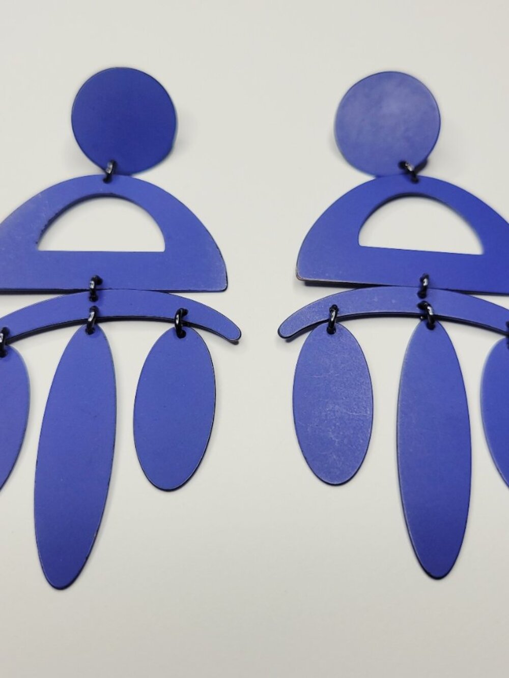 Vintage 80s or 90s Blue Purple Earrings! - Picture 2 of 5